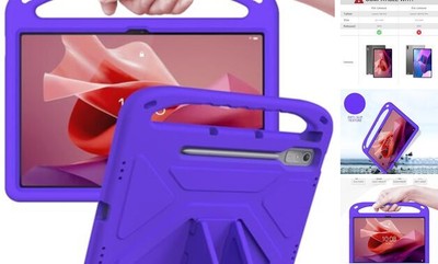  for Lenovo Tab P12 Case 12.7-inch 2023, Kids Case Cover with Shockproof Purple