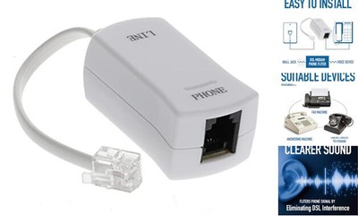  DSL Modem Phone Filter - for Interference Elimination and Single Pack Ivory