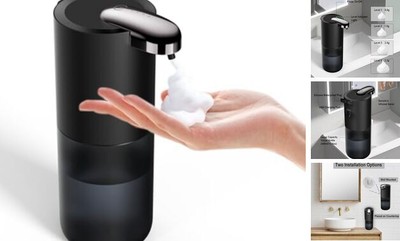 Soap Dispenser,3.5 oz/400mL Touchless Foaming Soap Dispenser,Wall Mount Black