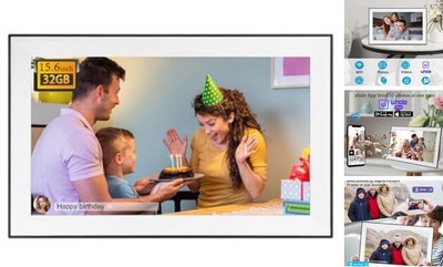 -inch Digital Picture Frame WiFi Large Digital Photo Frame FHD 1920 15.6 White