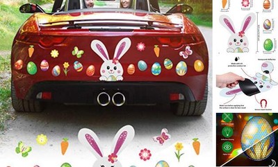  Easter Car Magnet, Easter Party Decoration, 20 Pieces Reflective Bunny Easter 