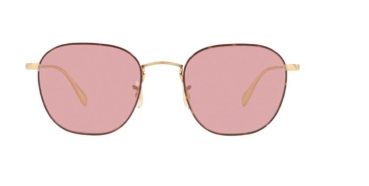 Pre-owned Oliver Peoples 0ov1305 Clyne 5320 Brushed Gold/tortoise Gold Pink Sunglasses In Pink Wash