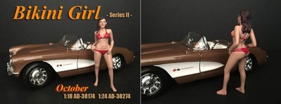 October Bikini Girl Sexy Figur Calender Model 1:24 American Diorama AD-38274