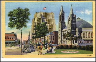 Newark New Jersey USA vintage PC 1947 Telephone Building First Baptist Church