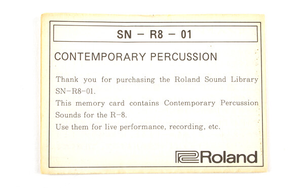 ROLAND SN-R8-01 CONTEMPORARY PERCUSSION ROM Card for R-8 drum machine