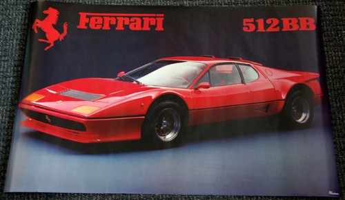 Vintage Classic Ferrari Berlinetta Boxer 512 C 1977 Rare Supercar Wall Poster Ebay
