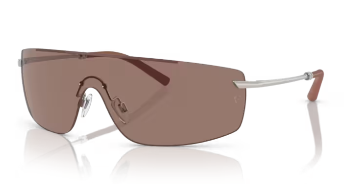 Pre-owned Oliver Peoples 0ov1344s R-5 503653 Brick-silver/sierra Shield Men's Sunglasses In Brown