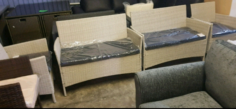 A new light grey 5 piece garden rattan furniture set. | in Stoke-on