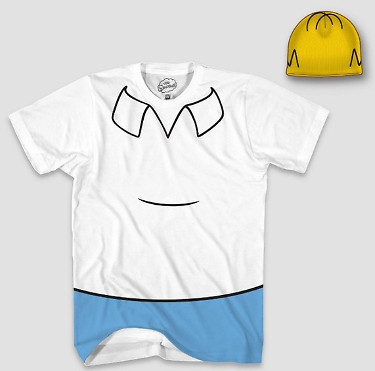 Mad Engine T-Shirt and Beanie Hat Costume Set Homer Simpson Men's Size Large