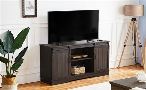Media Entertainment Center Wood Console Table For Tvs Up To 