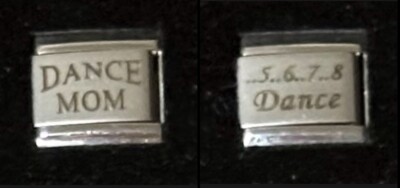 Dance Mom  5 6 7 8 Dance 2pc Set Wholesale Italian Charm Laser Link 9MM K3456
