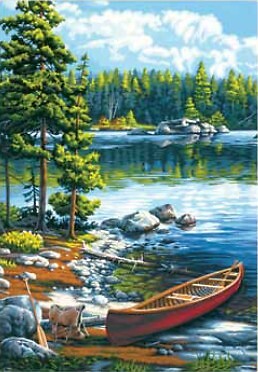 DIMENSIONS 91446 Canoe By The Lake Paint By Number Kit (14''x20'')