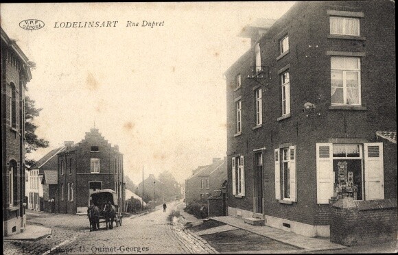 Ak Lodelinsart Charleroi Wallonien Hennegau, Rue Dupret, Kutsche,... - 10618448