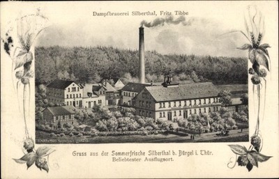 Ak Silberthal Bürgel in Thüringen, Dampfbrauerei - 11020243