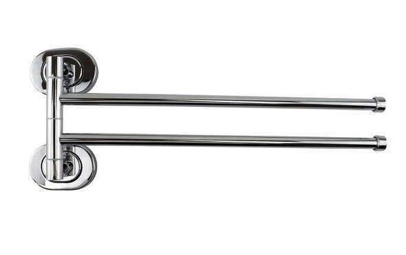 Porta Asciugamani 2 Bracci A Parete Bagno Acciaio Cromato 69199 dfh