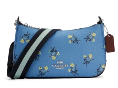 Coach purse with blue flowers sale