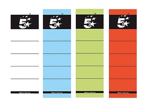Ordner Rückenschild breit, kurz, weiß, selbstklebend Menge, Farbe wählbar