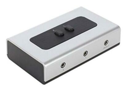 NETMATE 3.5mm 2 Port Stereo Manual Switch Box Speaker Audio Selector NM-STS21