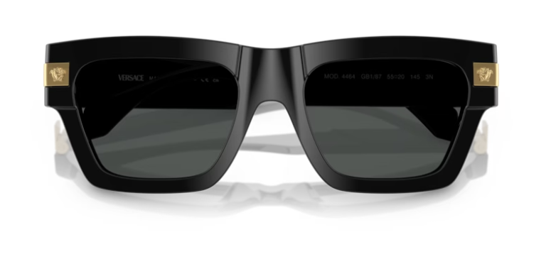 VERSACE VERSACE VE4464 GB1/87 BLACK/DARK GREY RECTANGULAR 55MM WOMEN'S SUNGLASSES