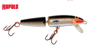 RAPALA JOINTED J-9  COL. S  SILVER 9 CM 7 GR FLOATING SPINNING BLACK BASS