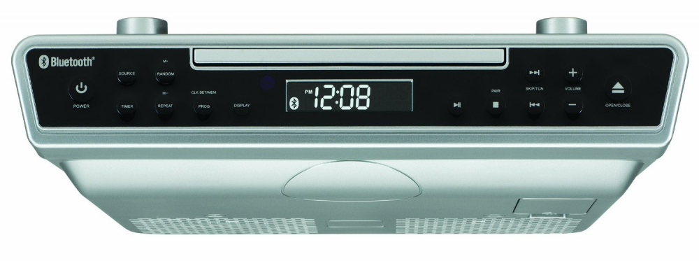 Under Cabinet Radio Clock CD Bluetooth Remote Music Speakers Kitchen Home Stereo