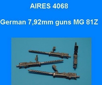 AIRES HOBBY 1/48 GERMAN 7.92MM MG81 DOUBLE BARREL GUN 4 D 4068