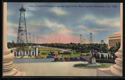 AK Oklahoma City, OK, View of Capitol Grounds from the Steps of the State Capit 