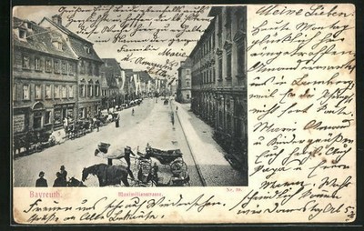 AK Bayreuth, Blick in die Maximilianstraße 1904 