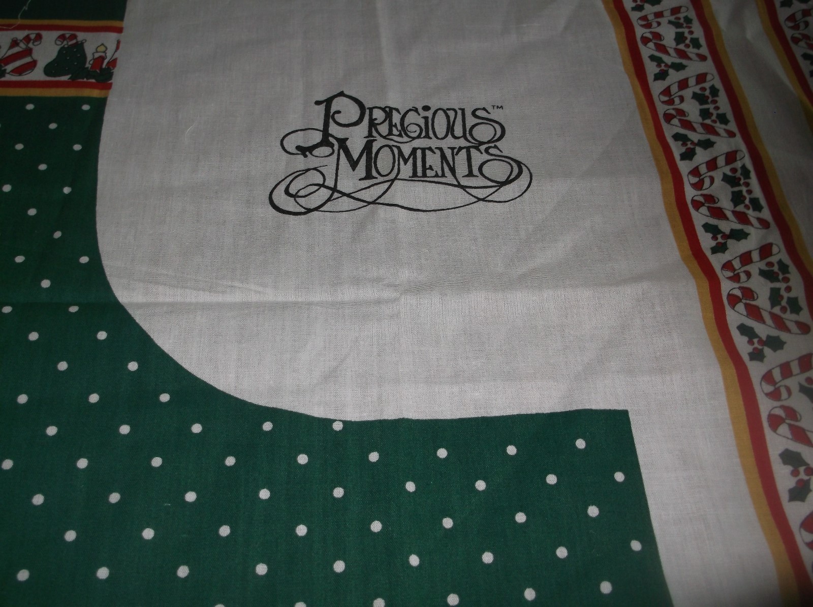 vtg precious moments holiday apron sewing fabric panel