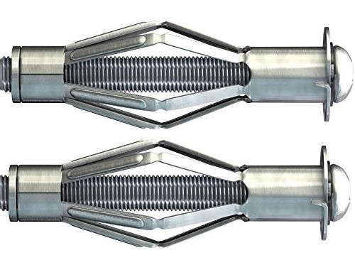 Set 2 Pezzi Tasselli In Metallo Espandibili Cartongesso Muratura 6x25mm dfh