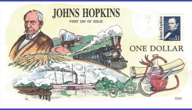 #2194  Johns Hopkins , Collins Hand-painted FDC Perfect!!!