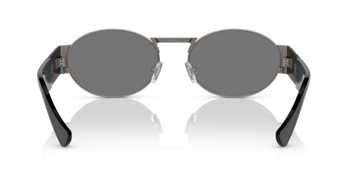 Pre-owned Versace Ve2264 10016g Grey Mirror/ Matte Gunmetal Oval Men's Sunglasses