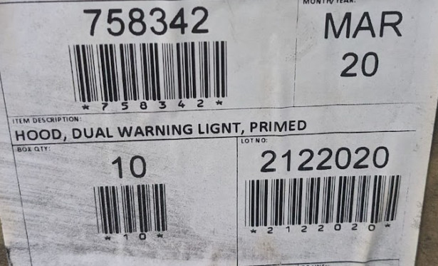 Blue Bird Bus Body Hood Shield Dual Warning Light Primed Box of (10) - Picture 4 of 5