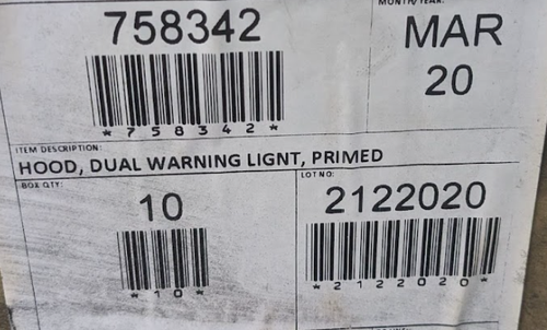 Blue Bird Bus Body Hood Shield Dual Warning Light Primed Box of (10) - Picture 4 of 5