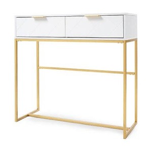 Kmart Timeless Console Table White And Gold With Drawers Great