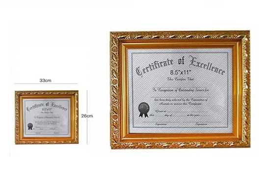 Cornice Per Foto Certificati Quadri Tele Dimensioni A4 20x30cm Dorato dfh