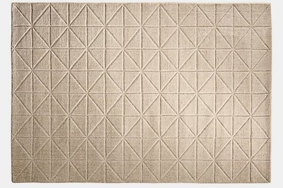 Teppich wei 90 x 160 cm HEINE Hochflorteppich Handgewebt Wolle Gr. 3 - P761