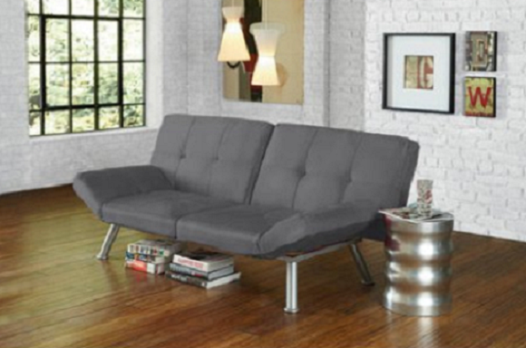 Details About Convertible Futon Couch Modern Sofa Bed Sleeper Lounger Gray Tufted Micro Suede