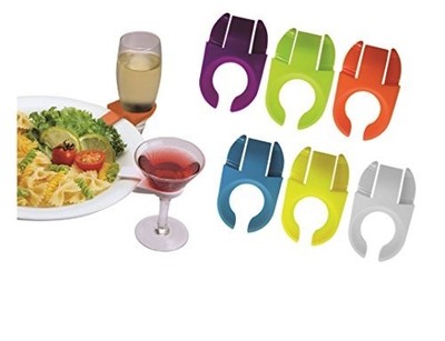 Epicureanist Stemware Plate Clips, Set of 6