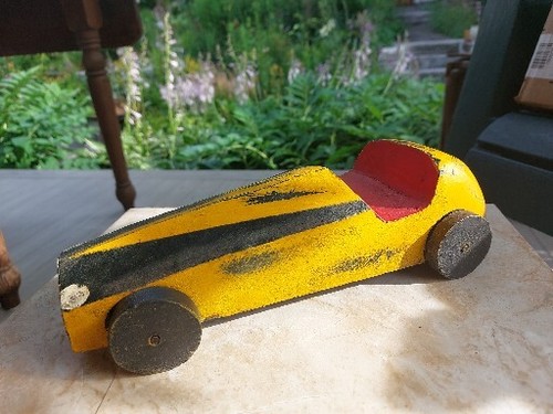 Vintage BSA Pine Derby Wood Race Car (As Found)