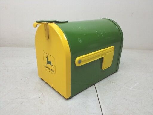 John Deere Metal Mailbox Bank By Ertl Vintage Made In Dyersville Iowa USA  