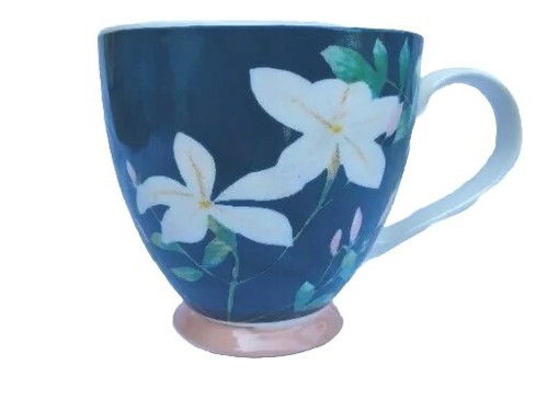 The English Mug Company ENGLAND Fine China Green Floral Mug 16 Oz