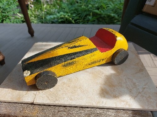Vintage BSA Pine Derby Wood Race Car (As Found)