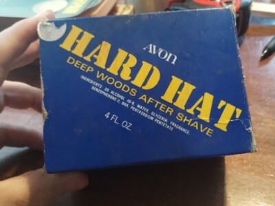 Vintage Avon Bottle Construction Hard Hat Deep Woods After Shave