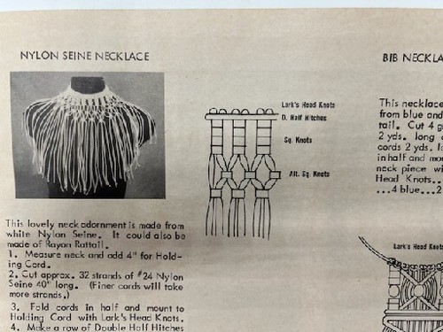 Book Macrame by Lynn Paulin instructional  illustrations 1971 Wearables Art