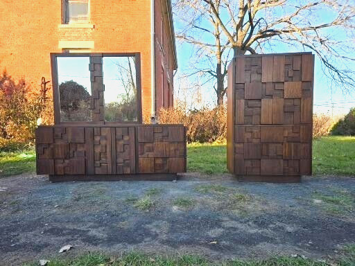 vintage,Lane,Staccato,4 piece,bedroom set,chest of drawers,armoire,mirror,stand