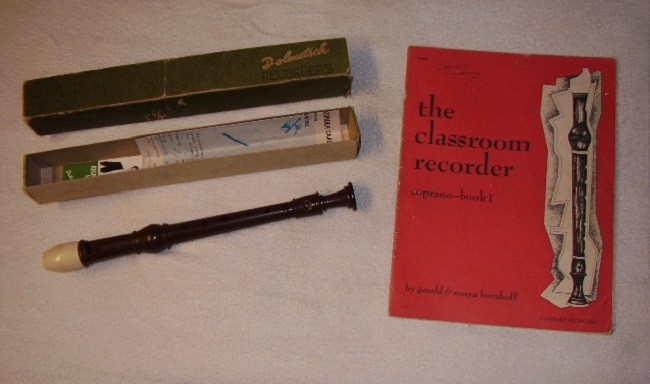 Vintage Dolmetsch Soprano Recorder original box & papers plus instruction book
