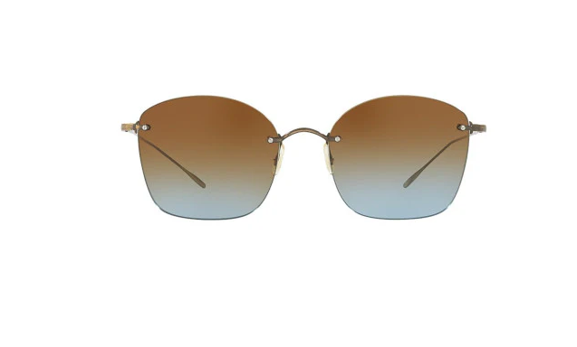 Pre-owned Oliver Peoples 1265s Marlien Sunglasses 52845d Gold 100% Authentic In Ocre Blue Gradient