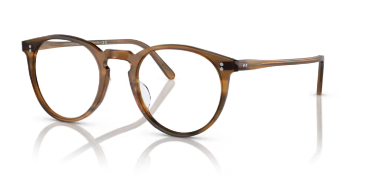 Pre-owned Oliver Peoples 0ov5183 O'malley 1011 Havana Round Men's Eyeglasses In Clear