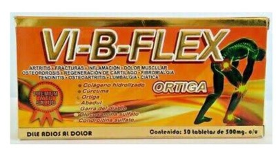 VI-B-FLEX ORTIGA CURCUMA GLUCOSAMINA MSM COLAGENO CARTILAGO DE TIBURON